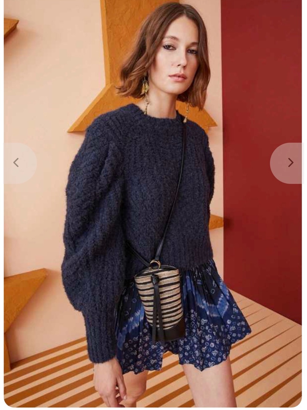 Ulla Johnson Dark Navy Chunky Textured Crew Sweater